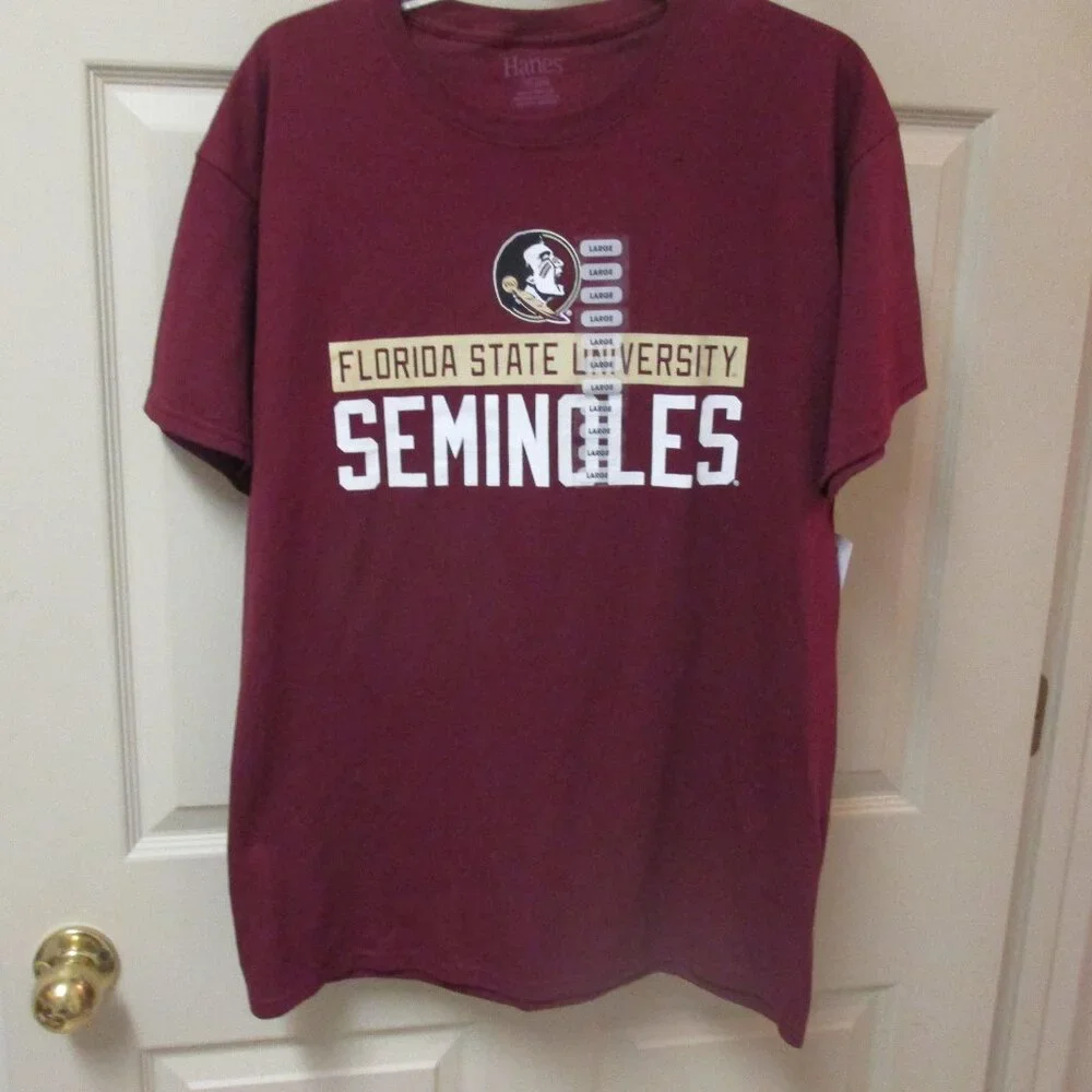 NWT Men Florida State FSU Seminoles garnet & gold Tee Shirt Size L - Picture 1 of 3